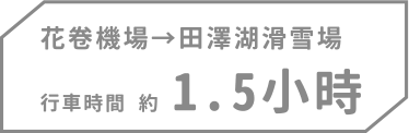 花卷機場→田澤湖滑雪場,行車時間約1.5小時